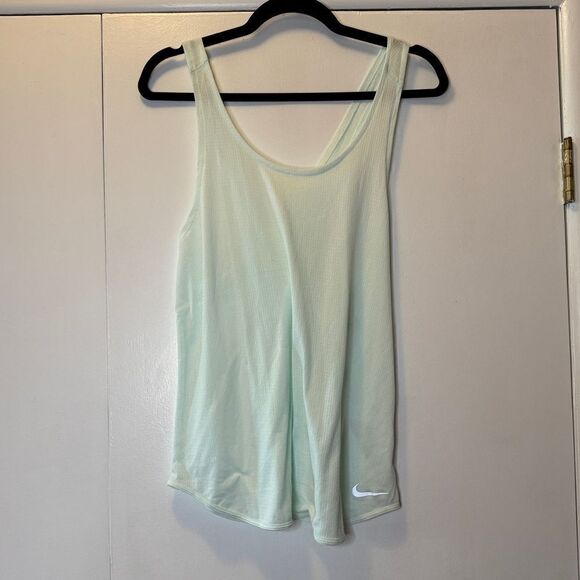 NIKE Dri Fit Breathe Running Tank Top Shirt Mint Green CZ9608-394 Women’s Large - Picture 5 of 9